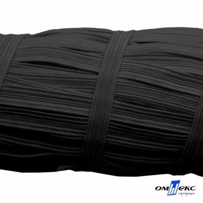 Резиновые нити с текстильным покрытием, шир. 6 мм (55 м/уп), цв.-черный - купить в Хасавьюрте. Цена: 210.75 руб.