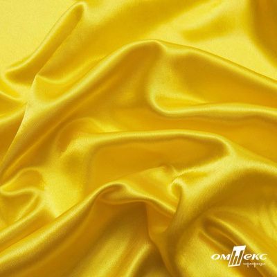 Поли креп-сатин 12-0643, 125 (+/-5) гр/м2, шир.150см, цвет жёлтый - купить в Хасавьюрте. Цена 155.57 руб.