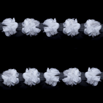 Тесьма плетеная "Рюш", упак. 9,14 м, цвет белый - купить в Хасавьюрте. Цена: 46.82 руб.