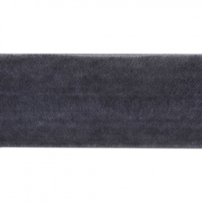 Лента бархатная нейлон, шир.25 мм, (упак. 45,7м), цв.189-т.серый - купить в Хасавьюрте. Цена: 981.09 руб.