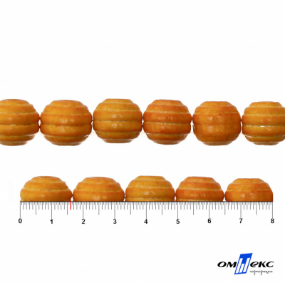 0309-Бусины деревянные "ОмТекс", 16 мм, упак.50+/-3шт, цв.003-оранжевый - купить в Хасавьюрте. Цена: 62.22 руб.