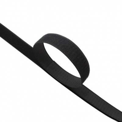 Липучка с покрытием ПВХ, шир. 30 мм (в упак. 25 м), цвет чёрный - купить в Хасавьюрте. Цена: 21.75 руб.