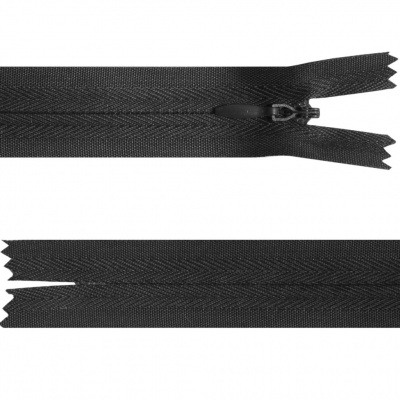 Молния потайная Т3, 18 см, полиэстер, цвет чёрный - купить в Хасавьюрте. Цена: 4.85 руб.