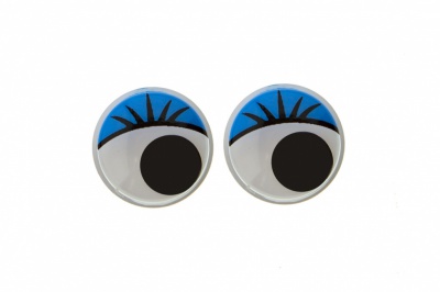 Глазки для игрушек, круглые, с бегающими зрачками, 12 мм/упак.50+/-2 шт, цв. -синий - купить в Хасавьюрте. Цена: 95.04 руб.