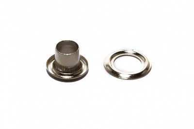 Люверсы металлические "ОмТекс", блочка/кольцо, (3 мм) - цв.никель - купить в Хасавьюрте. Цена: 0.18 руб.