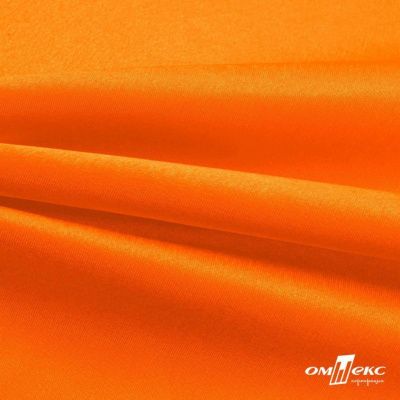 Поли креп-сатин 15-1263, 125 (+/-5) гр/м2, шир.150см, цвет оранжевый - купить в Хасавьюрте. Цена 155.57 руб.