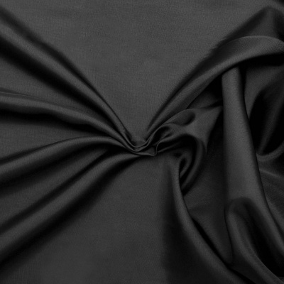 Ткань подкладочная 220T, TR 55/45, черный/Black 85 г/м2, шир.145 см. - купить в Хасавьюрте. Цена 209.52 руб.