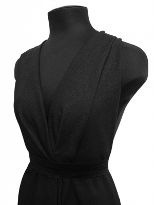 Ткань костюмная 21699 1144/1178, 236 гр/м2, шир.150см, цвет чёрный - купить в Хасавьюрте. Цена 455.40 руб.