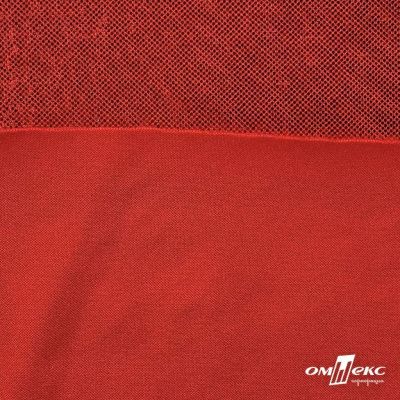 Трикотажное полотно голограмма, шир.140 см, #602 -красный/красный - купить в Хасавьюрте. Цена 385.88 руб.
