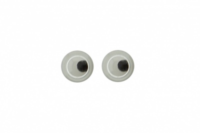 Глазки для игрушек, круглые, с бегающими зрачками, 3 мм/упак.100+/-5 шт, цв. -черно-белые - купить в Хасавьюрте. Цена: 25.40 руб.