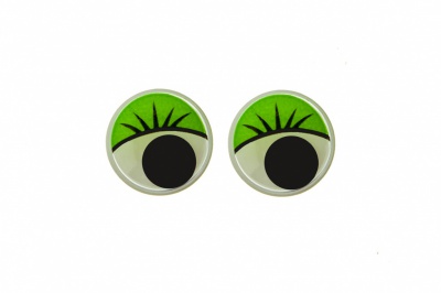 Глазки для игрушек, круглые, с бегающими зрачками, 10 мм/упак.50+/-2 шт, цв. -зеленый - купить в Хасавьюрте. Цена: 71.20 руб.