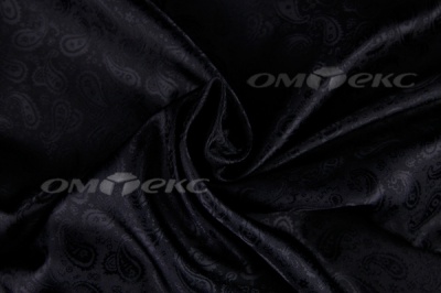 Ткань подкладочная жаккард Р14098, чёрный, 85 г/м2, шир. 150 см, 230T - купить в Хасавьюрте. Цена 168.15 руб.