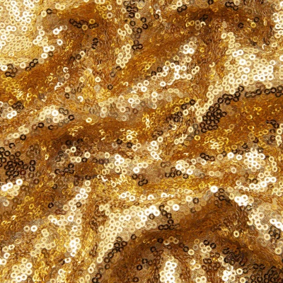 Сетка с пайетками №3, 188 гр/м2, шир.140см, цвет золотой - купить в Хасавьюрте. Цена 454.12 руб.