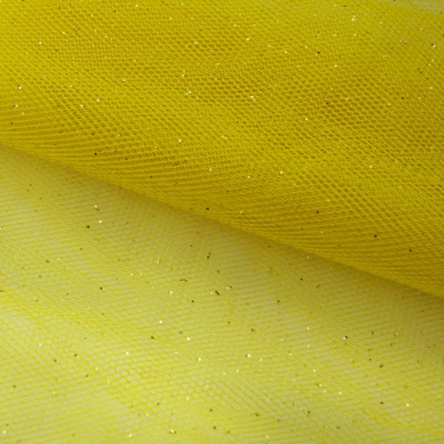 Сетка Глиттер, 24 г/м2, шир.145 см., желтый - купить в Хасавьюрте. Цена 118.43 руб.