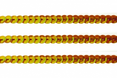Пайетки "ОмТекс" на нитях, CREAM, 6 мм С / упак.73+/-1м, цв. 88 - оранжевый - купить в Хасавьюрте. Цена: 300.55 руб.
