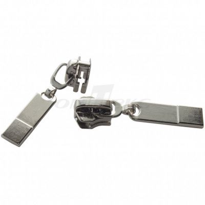 Автоматический слайдер на молнию металл тип 5 №157, цв.- никель - купить в Хасавьюрте. Цена: 14.16 руб.