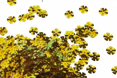 Пайетки "ОмТекс" россыпью,DOUBLE SIDED GOLD,цветок 14 мм/упак.50 гр, цв. 0460-золото - купить в Хасавьюрте. Цена: 80.93 руб.