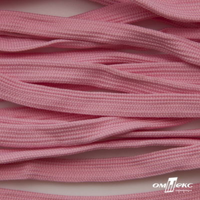 Шнур плетеный (плоский) d-12 мм, (уп.90+/-1м), 100% полиэстер, цв.256 - розовый - купить в Хасавьюрте. Цена: 8.62 руб.