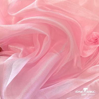 Ткань органза, 100% полиэстр, 28г/м2, шир. 150 см, цв. #47 розовая пудра - купить в Хасавьюрте. Цена 86.24 руб.