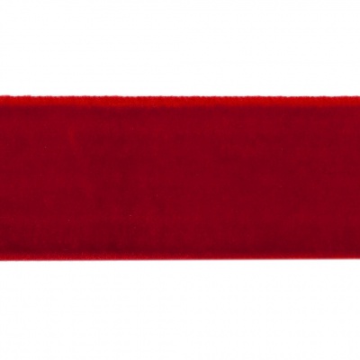 Лента бархатная нейлон, шир.25 мм, (упак. 45,7м), цв.45-красный - купить в Хасавьюрте. Цена: 991.10 руб.
