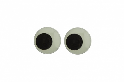 Глазки для игрушек, круглые, с бегающими зрачками, 10 мм/упак.50+/-2 шт, цв. -черно-белые - купить в Хасавьюрте. Цена: 35.20 руб.