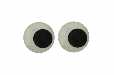 Глазки для игрушек, круглые, с бегающими зрачками, 24 мм/упак.50+/-2 шт, цв. -черно-белые - купить в Хасавьюрте. Цена: 60.32 руб.