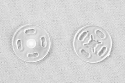 Кнопки пришивные пластиковые 13 мм, блистер 24шт, цв.-прозрачные - купить в Хасавьюрте. Цена: 62.27 руб.