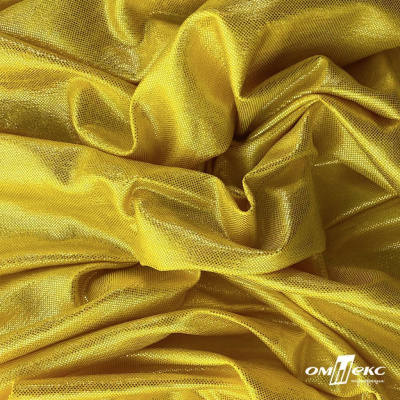 Трикотажное полотно голограмма, шир.140 см, #602 -жёлтый/жёлтый - купить в Хасавьюрте. Цена 385.88 руб.