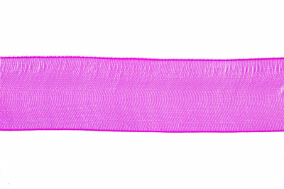 Лента органза 1015, шир. 10 мм/уп. 22,8+/-0,5 м, цвет ярк.розовый - купить в Хасавьюрте. Цена: 38.39 руб.