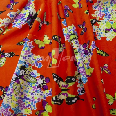 Плательная ткань "Софи" 7.1, 75 гр/м2, шир.150 см, принт бабочки - купить в Хасавьюрте. Цена 241.49 руб.