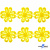 Кружево гипюр "Ромашка" 0575-1169, шир. 25 мм/уп.13,7 м, цвет 8208-жёлтый - купить в Хасавьюрте. Цена: 289.76 руб.