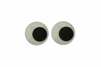 Глазки для игрушек, круглые, с бегающими зрачками, 15 мм/упак.50+/-2 шт, цв. -черно-белые - купить в Хасавьюрте. Цена: 47.40 руб.