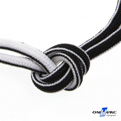 Шнурки #4-27, круглые 130 см, двухцветные (черно/белый) - купить в Хасавьюрте. Цена: 47.04 руб.