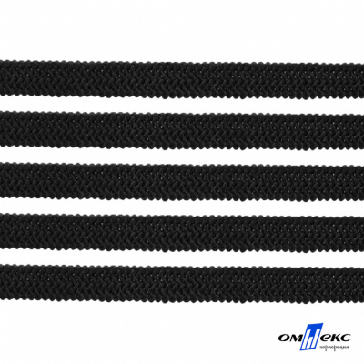 Лента эластичная вязанная (резинка) 4 мм (200+/-1 м) 400 гр/м2 черная бобина "ОМТЕКС" - купить в Хасавьюрте. Цена: 1.78 руб.