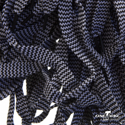 Шнурки #107-07, плоские 130 см, двухцветные цв.серый/чёрный - купить в Хасавьюрте. Цена: 23.03 руб.