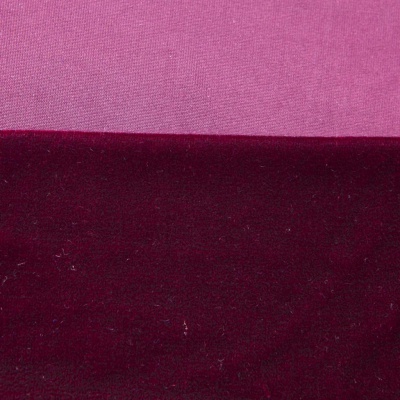Бархат стрейч №2, 240 гр/м2, шир.160 см, (2,6 м/кг), цвет бордо - купить в Хасавьюрте. Цена 740.88 руб.