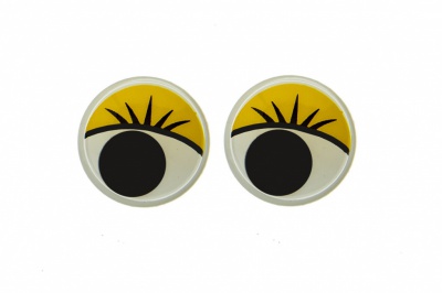 Глазки для игрушек, круглые, с бегающими зрачками, 15 мм/упак.50+/-2 шт, цв. -желтый - купить в Хасавьюрте. Цена: 113.01 руб.
