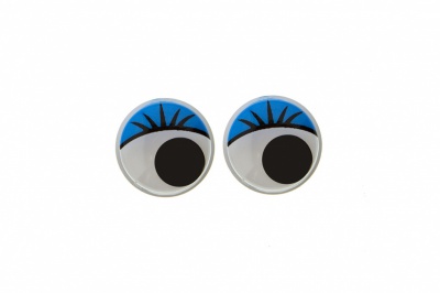 Глазки для игрушек, круглые, с бегающими зрачками, 8 мм/упак.50+/-2 шт, цв. -синий - купить в Хасавьюрте. Цена: 59.05 руб.