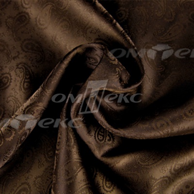 Ткань подкладочная жаккард Р14098, 19-1217/коричневый, 85 г/м2, шир. 150 см, 230T - купить в Хасавьюрте. Цена 166.45 руб.
