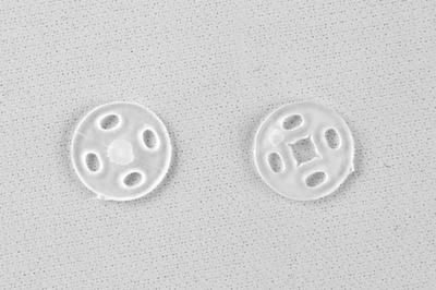 Кнопки пришивные пластиковые 10 мм, блистер 24шт, цв.-прозрачные - купить в Хасавьюрте. Цена: 48.41 руб.
