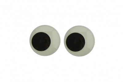 Глазки для игрушек, круглые, с бегающими зрачками, 18 мм/упак.50+/-2 шт, цв. -черно-белые - купить в Хасавьюрте. Цена: 41.81 руб.