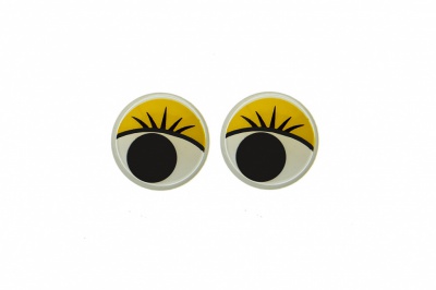 Глазки для игрушек, круглые, с бегающими зрачками, 8 мм/упак.50+/-2 шт, цв. -желтый - купить в Хасавьюрте. Цена: 59.05 руб.