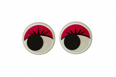 Глазки для игрушек, круглые, с бегающими зрачками, 12 мм/упак.50+/-2 шт, цв. -красный - купить в Хасавьюрте. Цена: 95.04 руб.