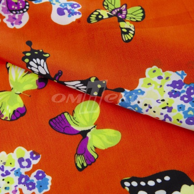 Плательная ткань "Софи" 7.1, 75 гр/м2, шир.150 см, принт бабочки - купить в Хасавьюрте. Цена 241.49 руб.