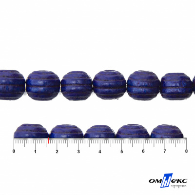 0309-Бусины деревянные "ОмТекс", 16 мм, упак.50+/-3шт, цв.006-синий - купить в Хасавьюрте. Цена: 62.22 руб.
